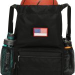 ATRIPACK Tactical Drawstring Backpack， Water-Resistant Swim Bag String Bag Sandproof Beach Backbag American Flag Cinch Sack Bookbag for Men Women Boys Girls Basketball，Swim， Gym， Sports (Black)